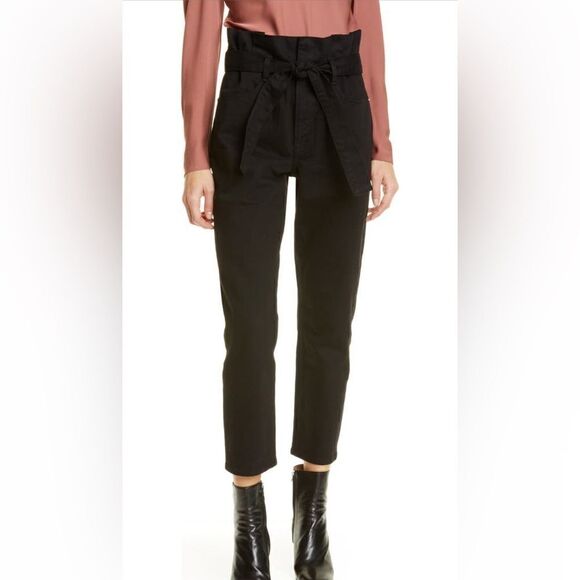 Frame belted paper bag straight leg jeans size 23, NWT - Picture 1 of 8